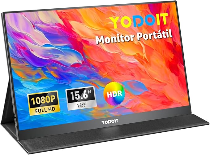 Yodoit Monitor Portátil IPS 1080P FHD – Qualidade de imagem e versatilidade em qualquer lugar